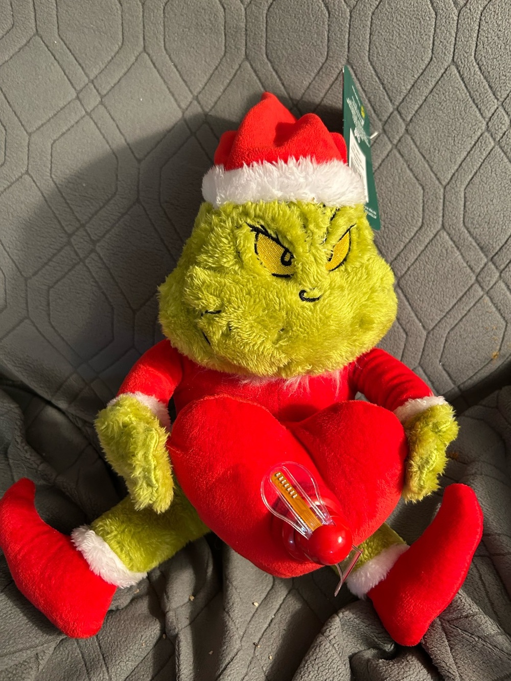 Musical grinch, plush Christmas toy battery operated new with tags